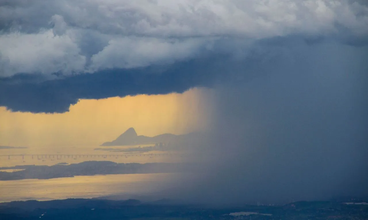 Imagem é uma ilustração da chuva em algumas áreas do Brasil